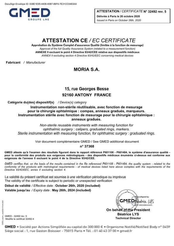 Moria-Certificat CE 32492 DM Classe Im-Rev.5
