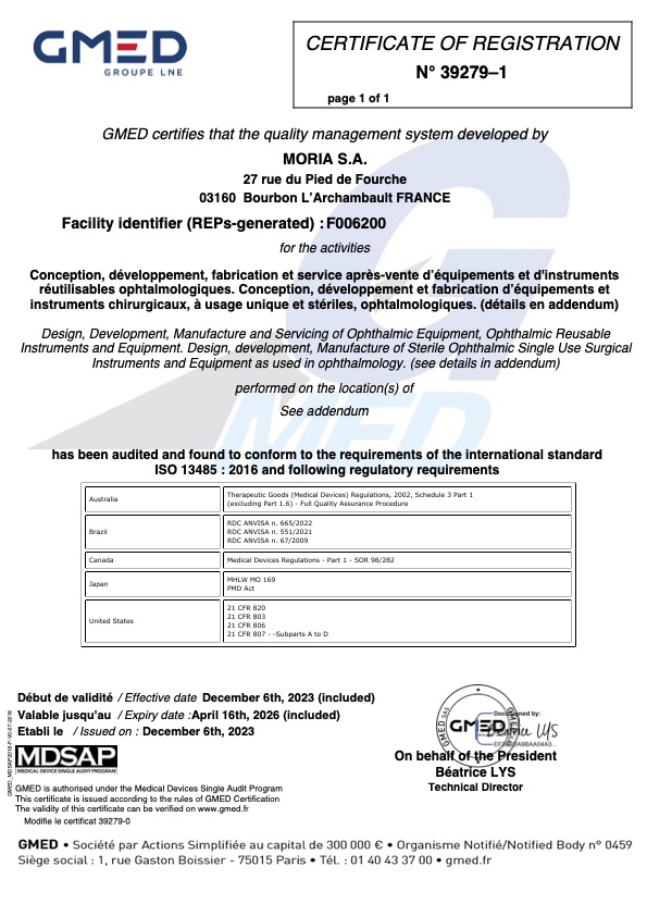 MDSAP Certificate