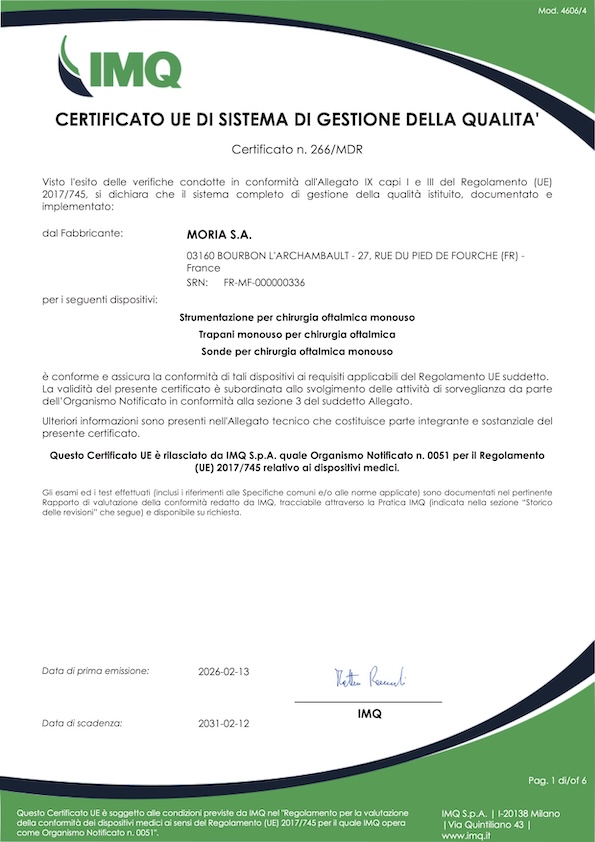 Moria Certificate IMQ 0266 rev 2026-02-13