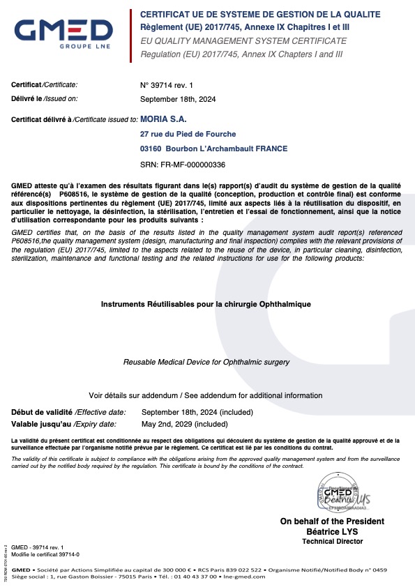 Moria Certificat 39714 Rev.1