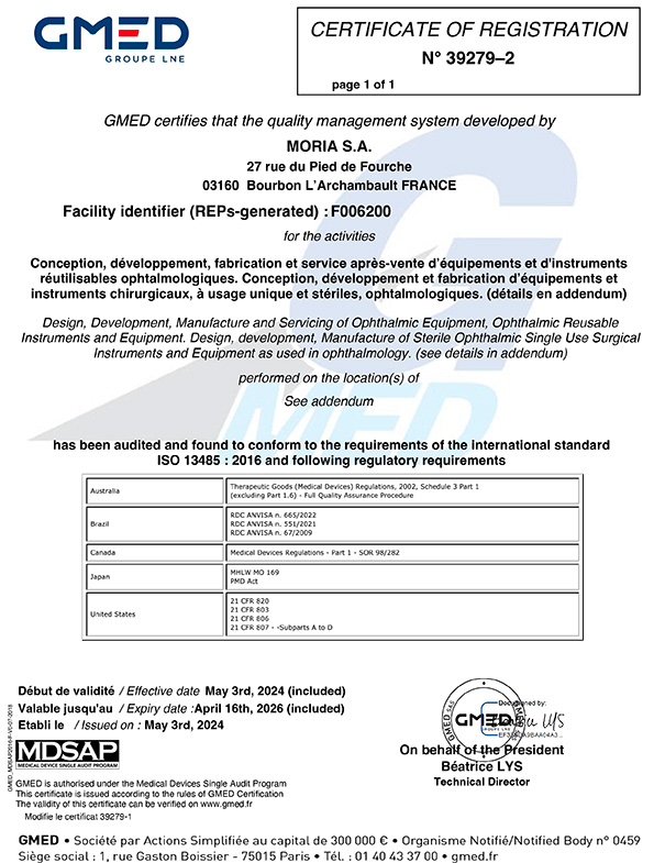 MDSAP Certificate